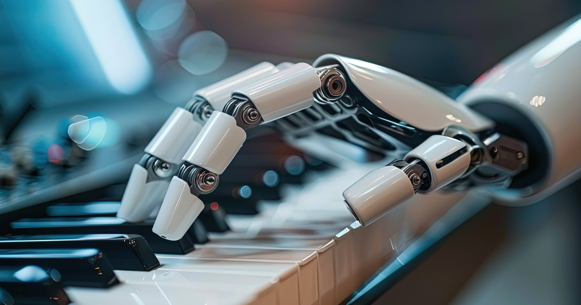 AI robot playing piano